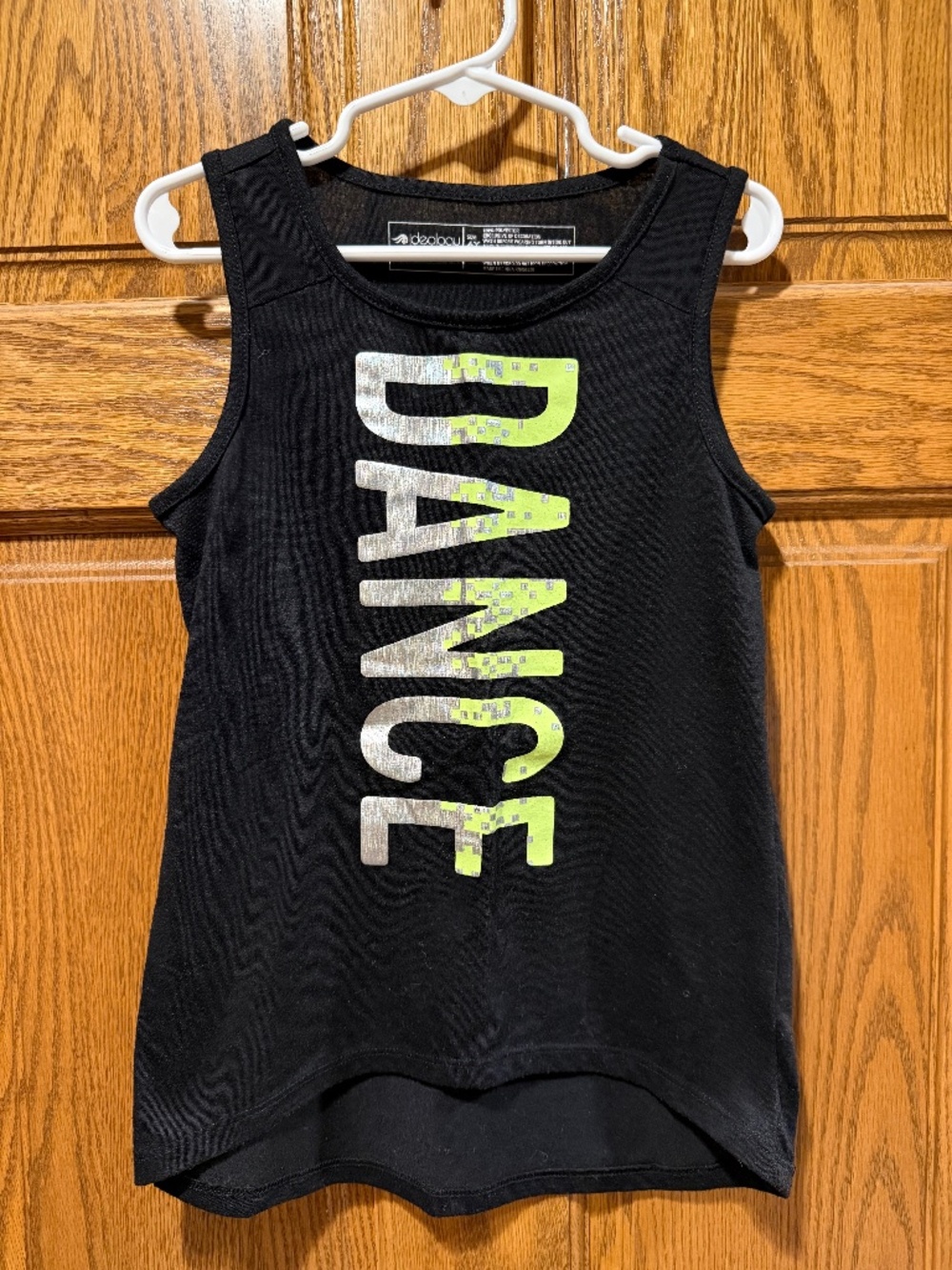 Ideology Black Tank Top with Lime 'DANCE'
